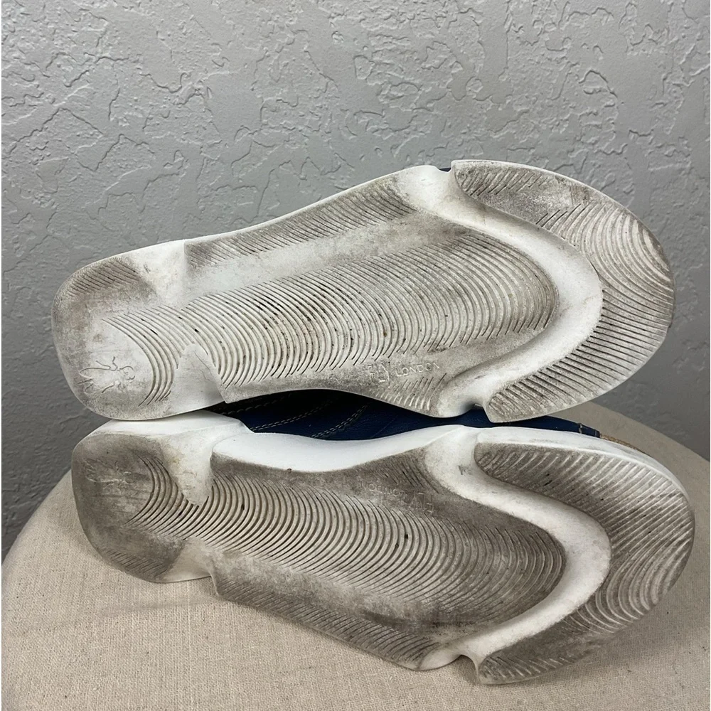 Fly London Suze Women’s Blue Leather Slip On Slide Platform Sandal Sz 41, US 10 - Picture 10 of 15